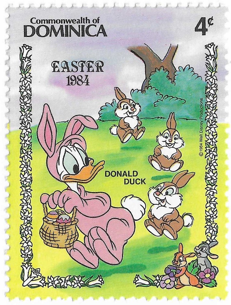 STAMP DOMINICA SCOTT 836 "Disney - Donald Duck" 4 CENT 1984 MNH