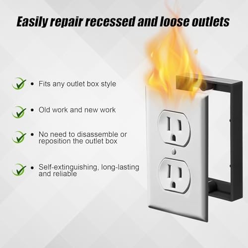 4pcs 1/2 Inch Single Gang Outlet Box Extender, Electrical Outlet Extender
