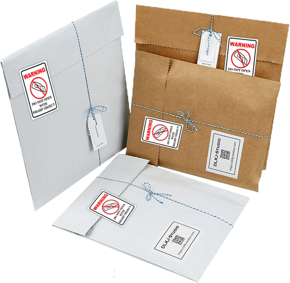 300Pcs Do Not Open with Sharp Object Industrial Warning Labels 2X3 Inch Internat