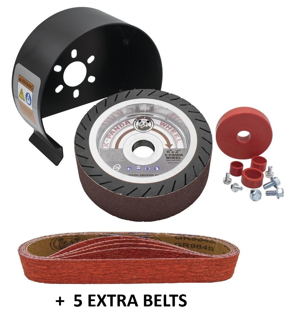 6" Expander Wheel w/Steel Safety Guard by X-Panda + 5 Extra Belts