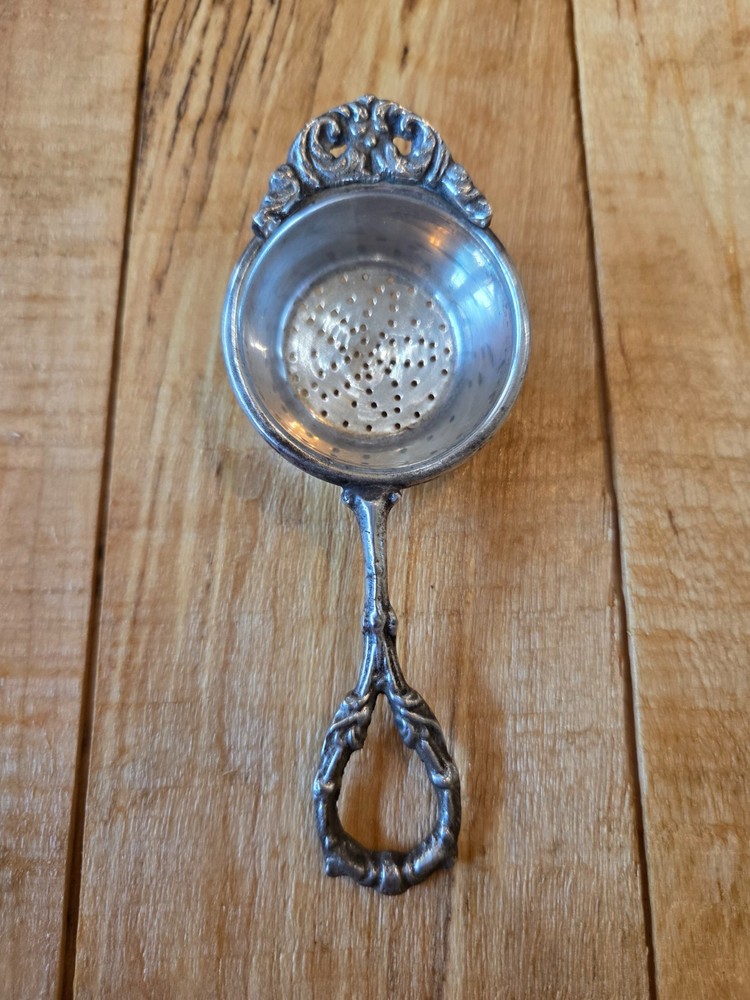 1950s Silverplate Tea Bag or Lemon Strainer Basket Spoon