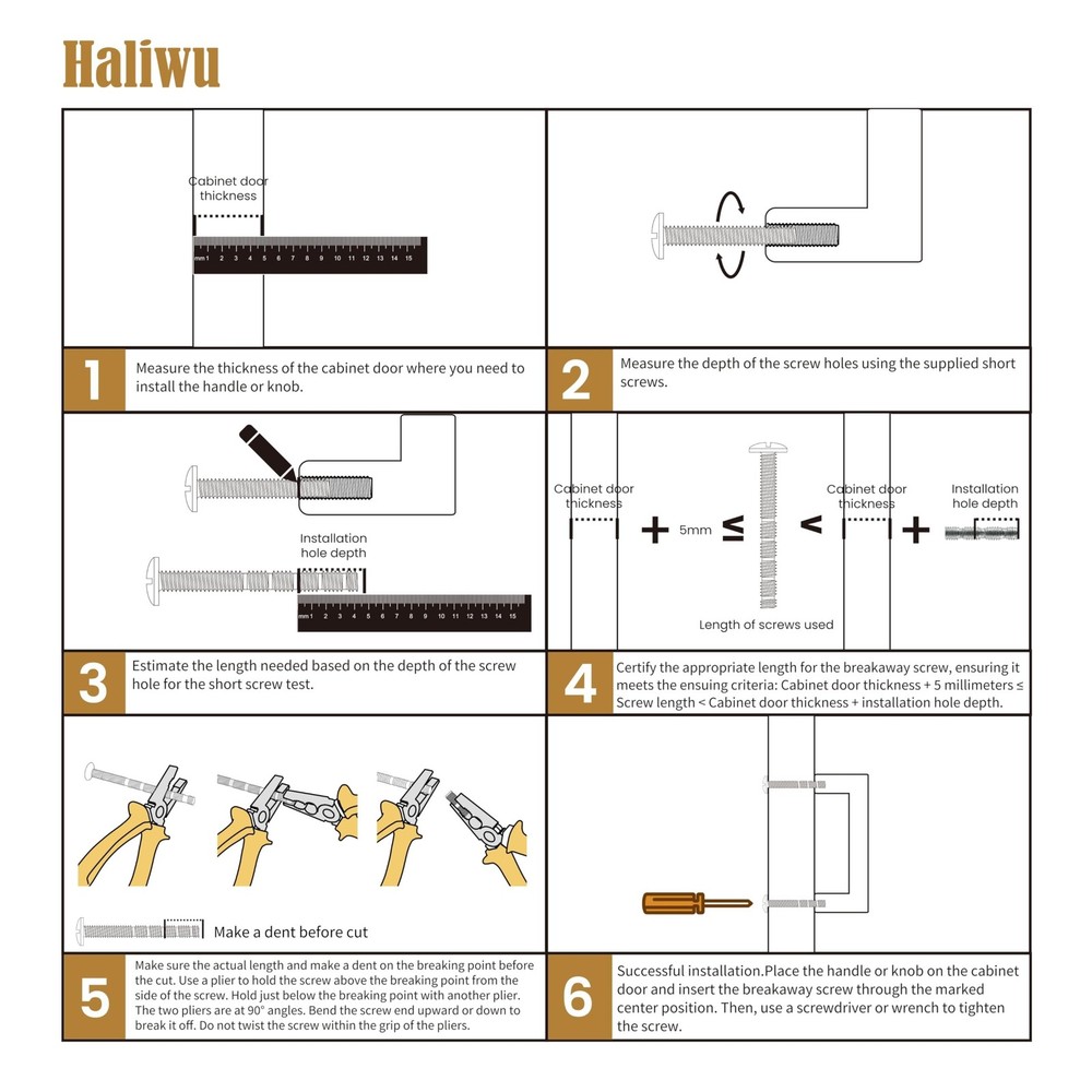 Haliwu 10 Pack Brushed Nickel T-bar Cabinet Knobs, Kitchen Cabinet Knobs and ...