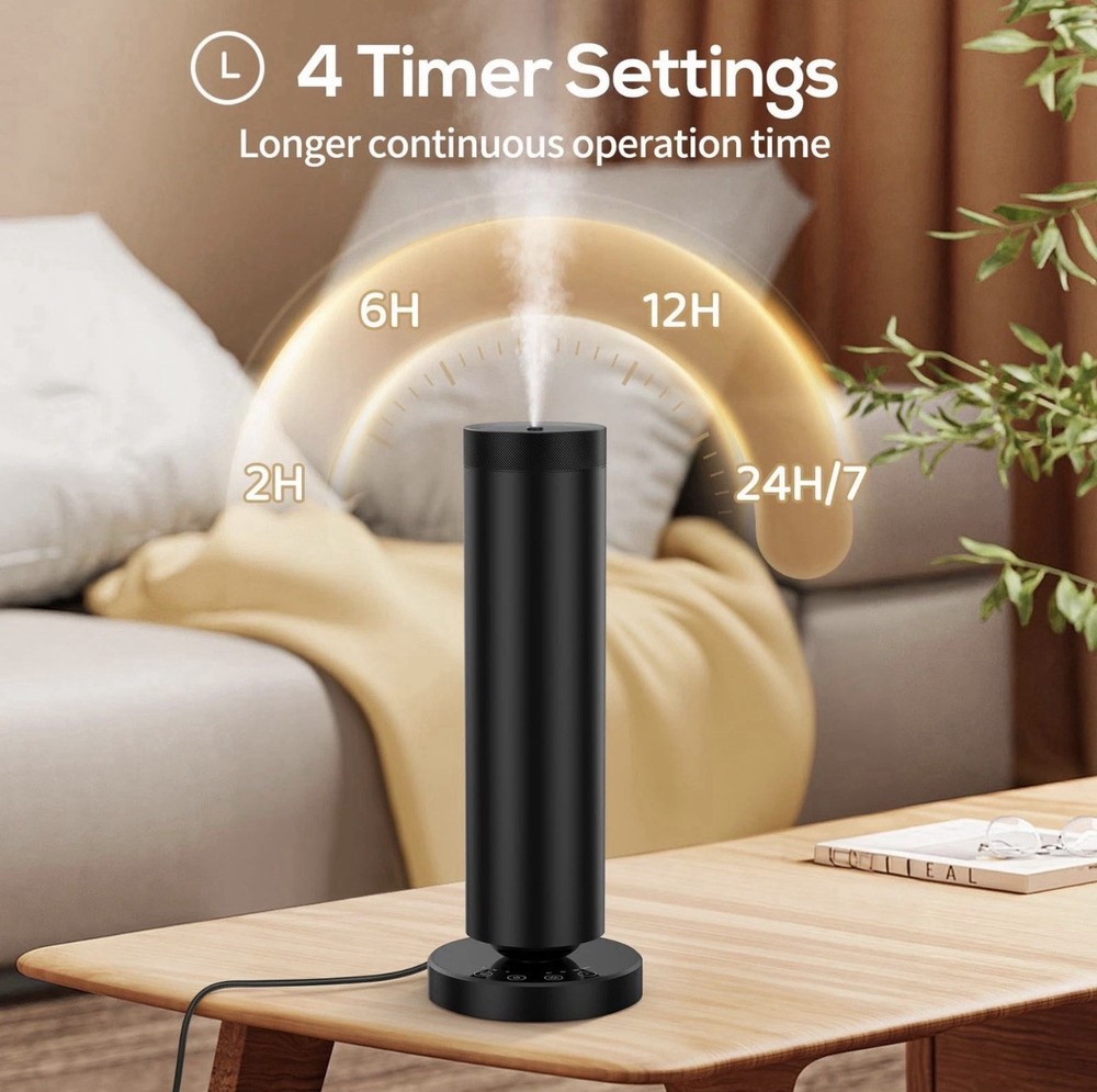 Dakomoda Waterless Diffuser with 90ML Essential Oils, Covers 1000 Sq Black