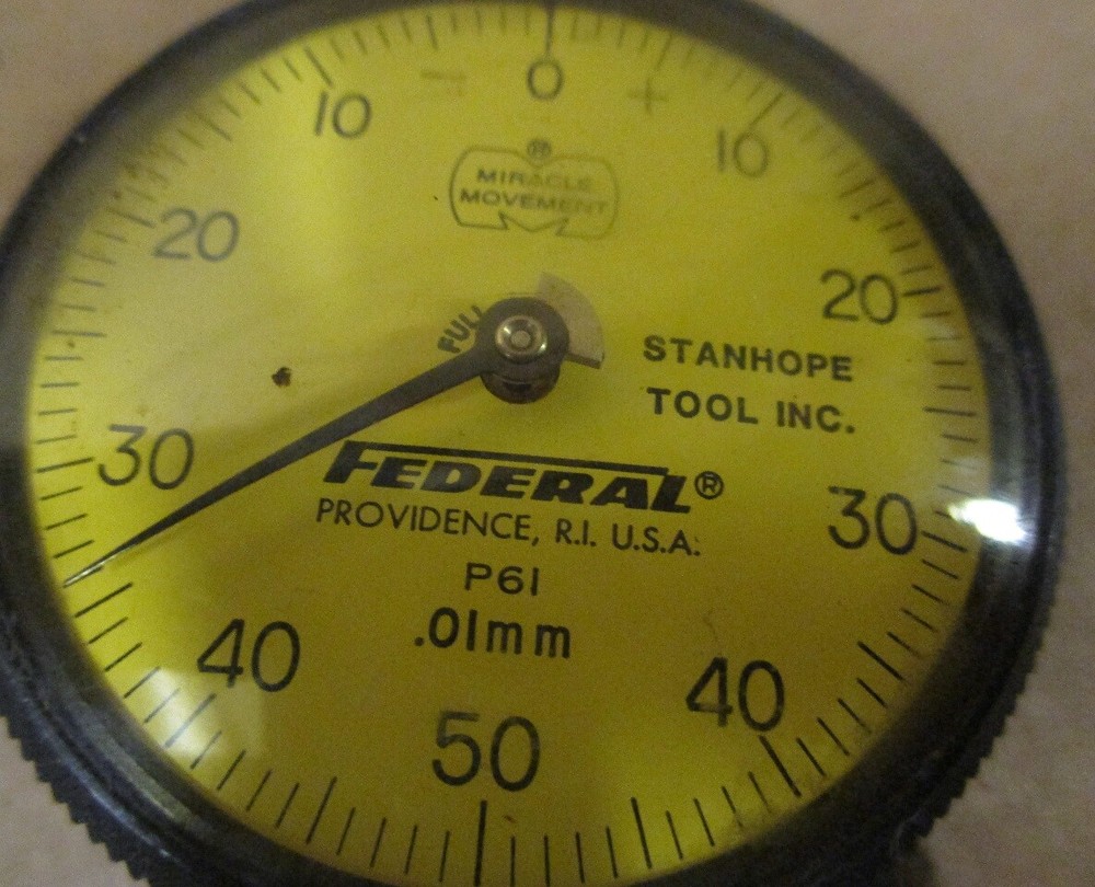 FEDERAL Indicator Dial Full Jeweled P61 .01mm Flat Back