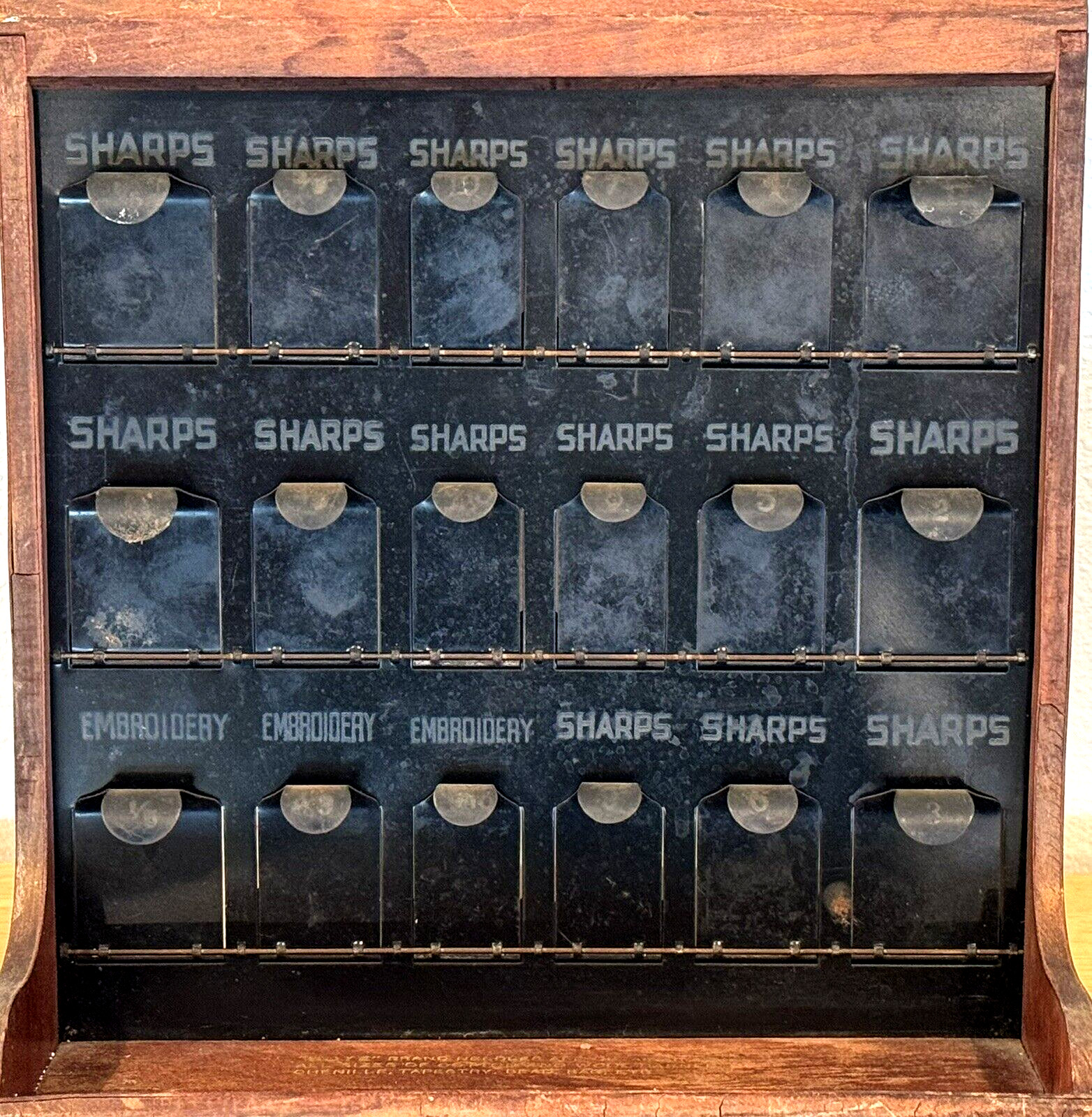 ANTIQUE BOYE SEWING NEEDLES STORE DISPLAY ADVERTISING CABINET CASE ALL ORIGINAL