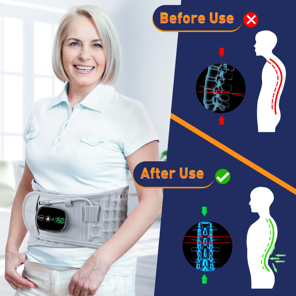 Heating Massage Decompression Belt Lumbar Support for Lower Back Pain Relief
