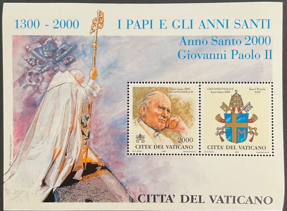 Vatican 2000 the Popes the sheet mnh