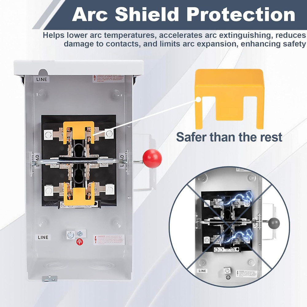 100A Generator Transfer Switch, 24000W Universal Double Throw Safety Switch, 120