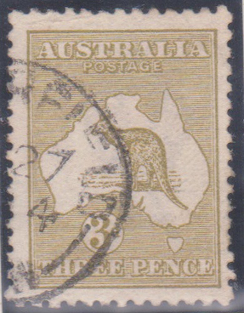 (F236-98) 1913 v3d olive Kangaroo stamp (CW)