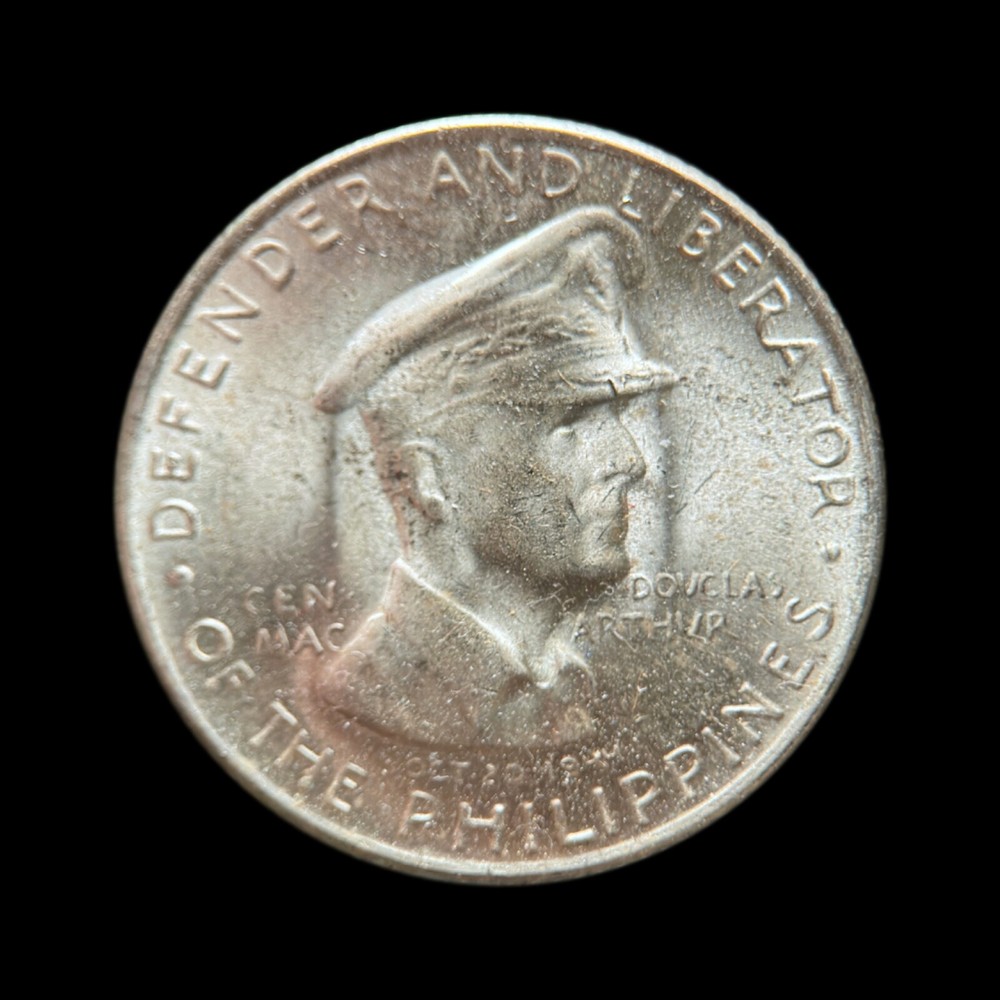 PHILIPPINES. 1947, 50 Centavos, Silver - Gen MacArthur, 5