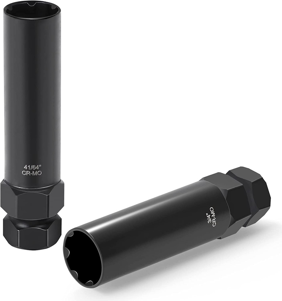 2 Piece 6 & 7 Spline Lug Nut Key Socket Wheel Lock Removal Tool Kit