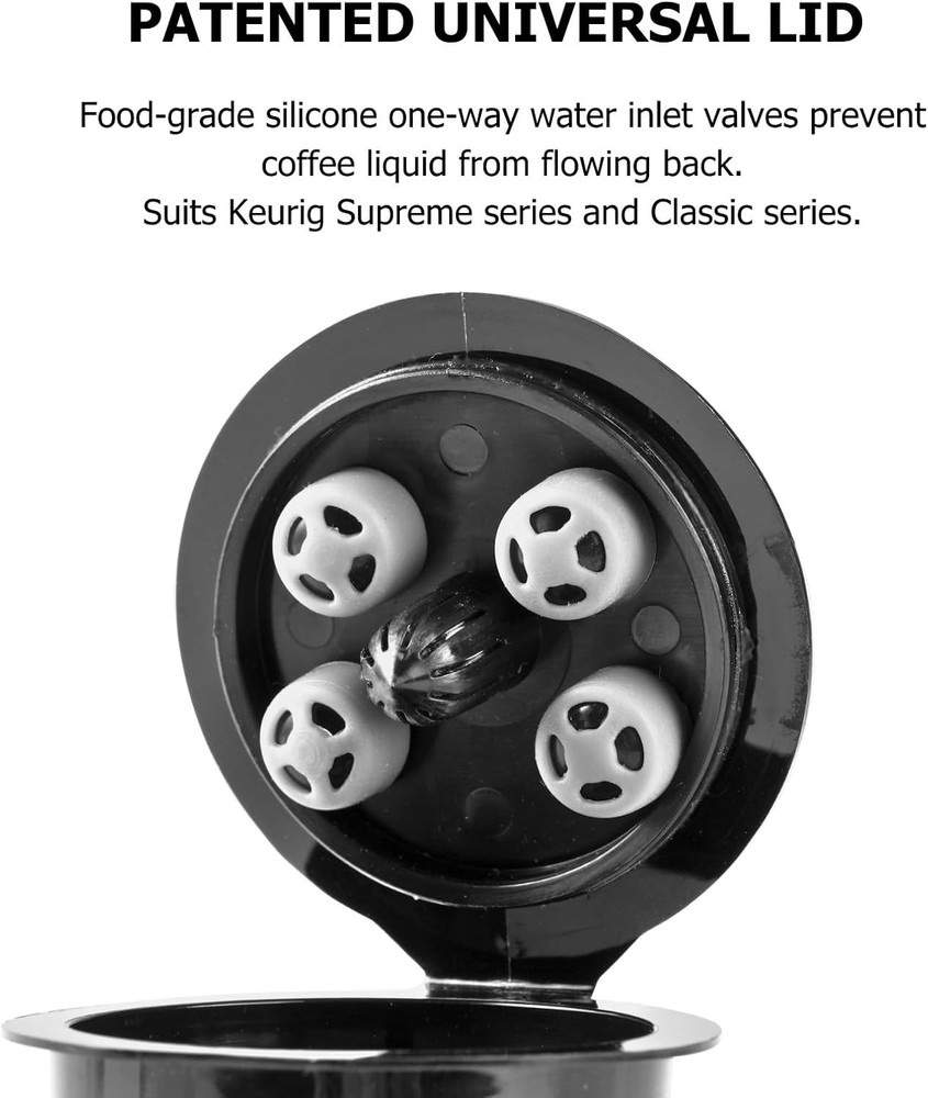 Reusable K Cups for Keurig, 2-Pack Universal K CUP Refillable Black - 2 Pack