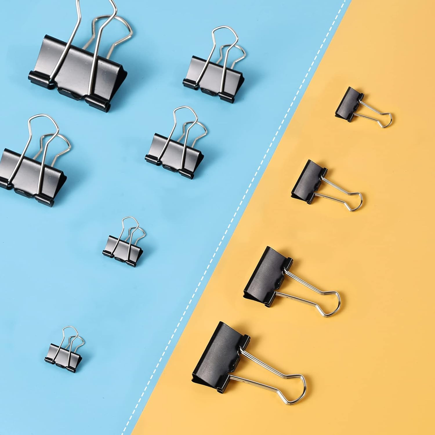 208 PCS Binder Clips Paper Clamps Assorted Sizes, Metal Paper Binder Clip, Black