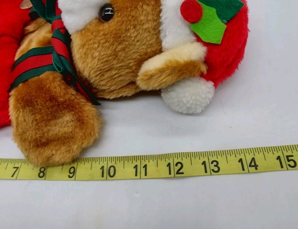 Teddy Bear Christmas Hand Puppet 14" Plush Stuffed
