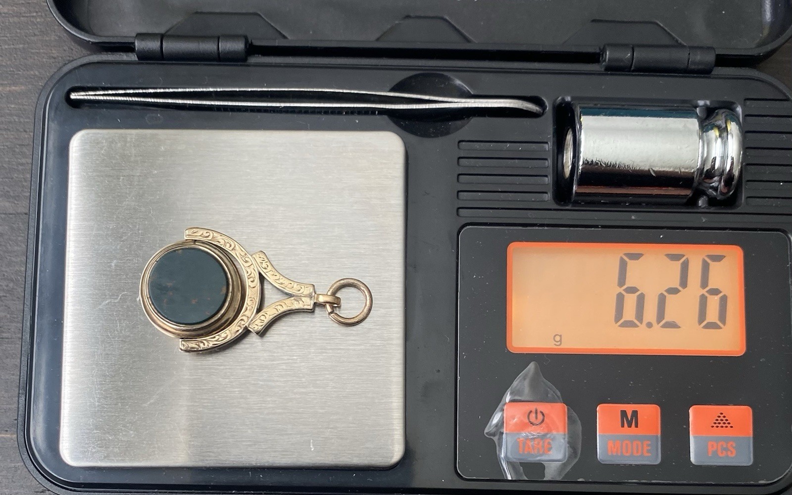 Antique Victorian Gold Filled? Bloodstone & Sardonyx Swivel Fob/Pendant *AS-IS*