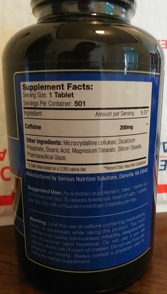 Serious Nutrition Solutions Caffeine Tablets 501 count (read description)