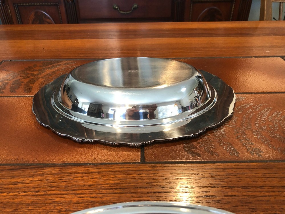 S & G Gump co Plated on Copper 5801 Covered Serving Dish, 12 1/2" x 9 3/4"