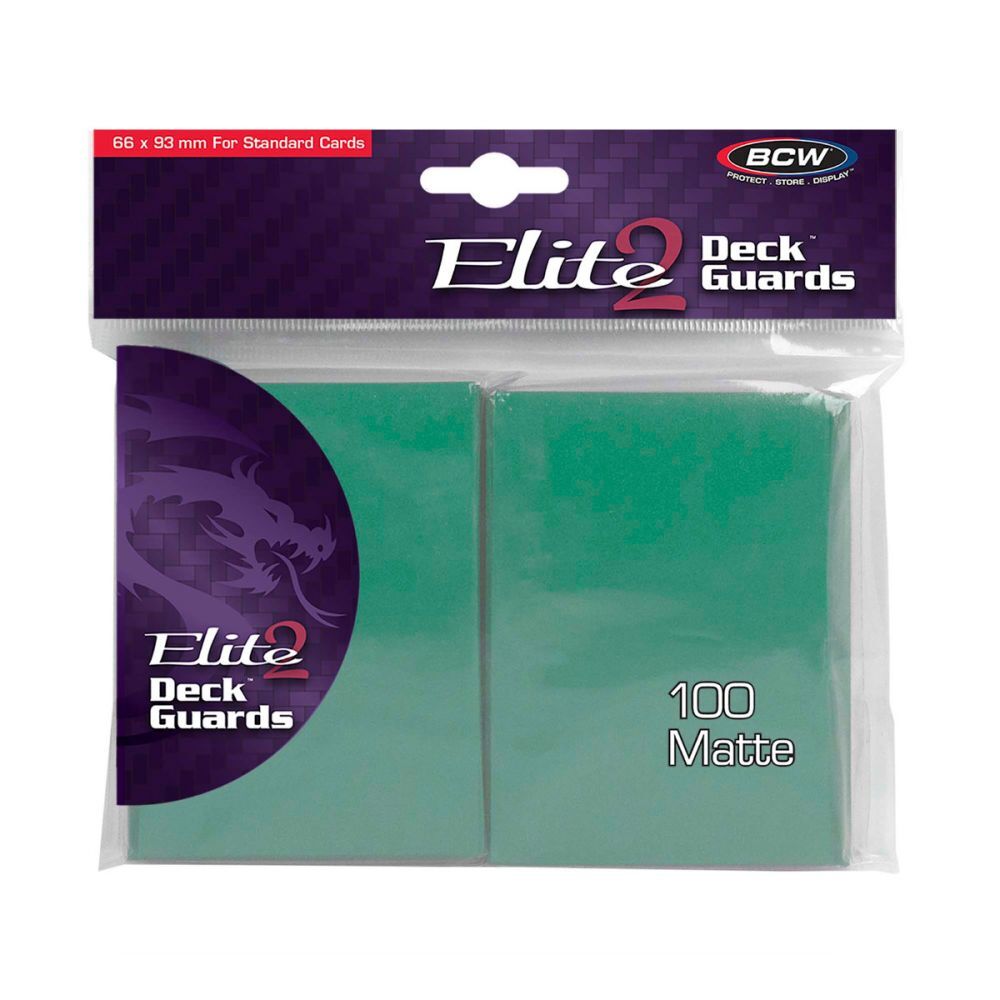 PACK OF 100 Standard Sized Deck Guards - Elite2 - Matte - Seafoam