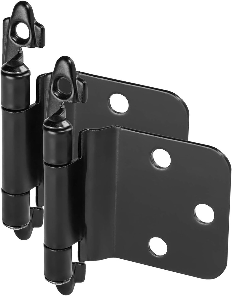 10 Pair Pack - Cosmas 16890-FB Flat Black Cabinet Hinge Variable Overlay with 30