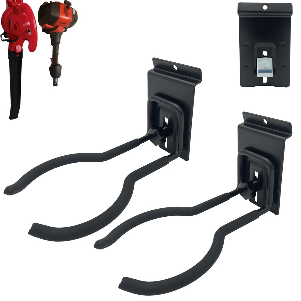 Adjustable Slatwall Hooks, Lockable Slatwall Weedeater & String Trimmer Hange...