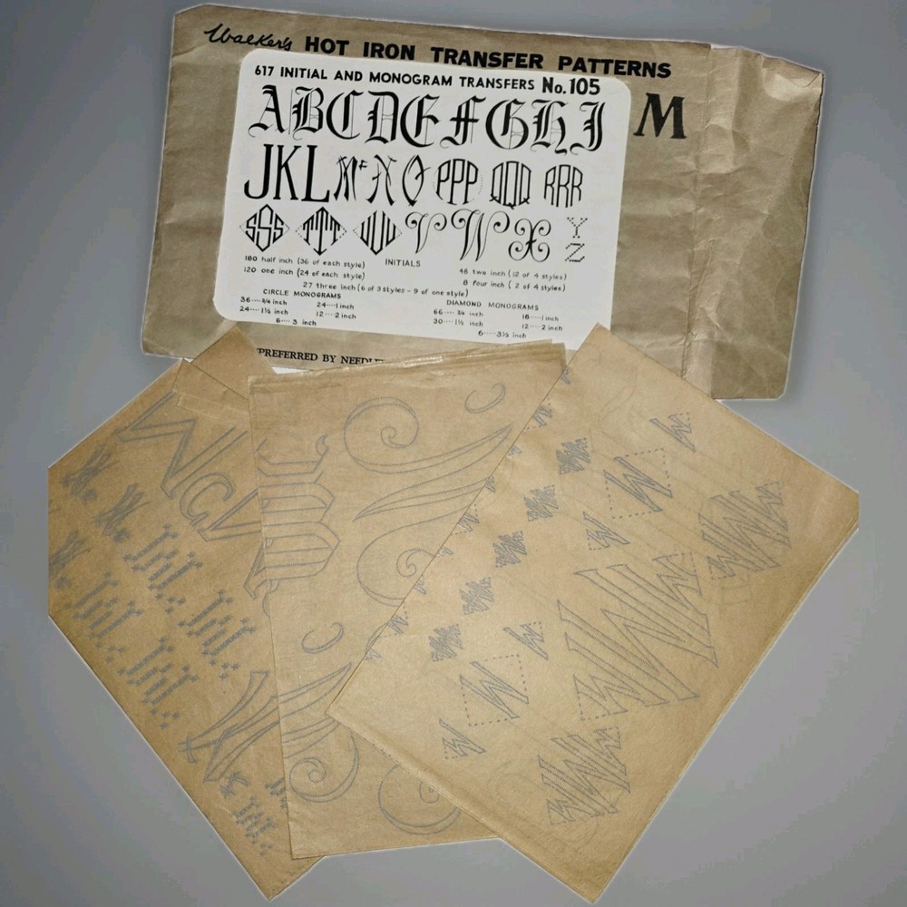 Alice Godkin Petit Point Needlepoint Pattern Walkers Transfers Monogram Ephemera