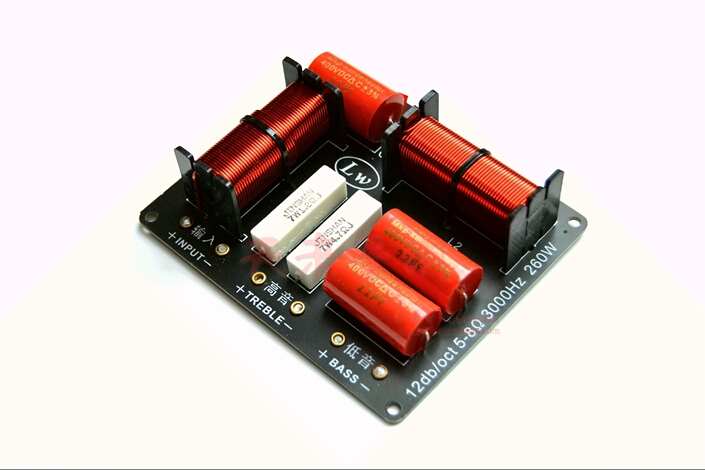 2pcs 260W 2 Way Audio Crossover Filter 2 Unit HIFI Speaker Frequency Divider
