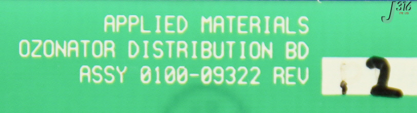 5207 APPLIED MATERIALS PCB ASSY, OZONATOR DISTRIBUTION 0100-09322