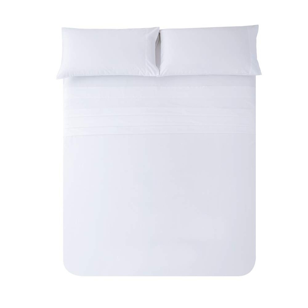 Queen Size Percale Bed Sheets, 200 Thread Count Cotton Polyester Blend Sheet ...