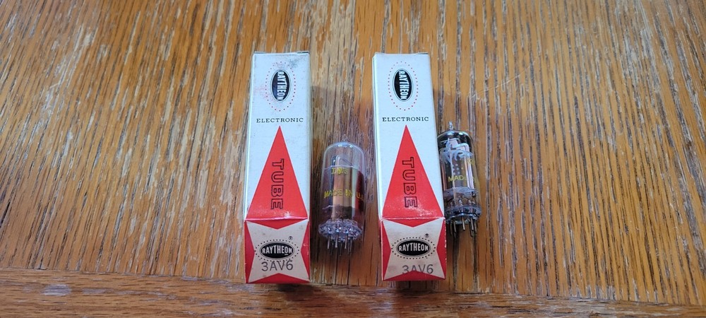 (2) Raytheon NOS 3AV6 Vacuum Tubes Tested