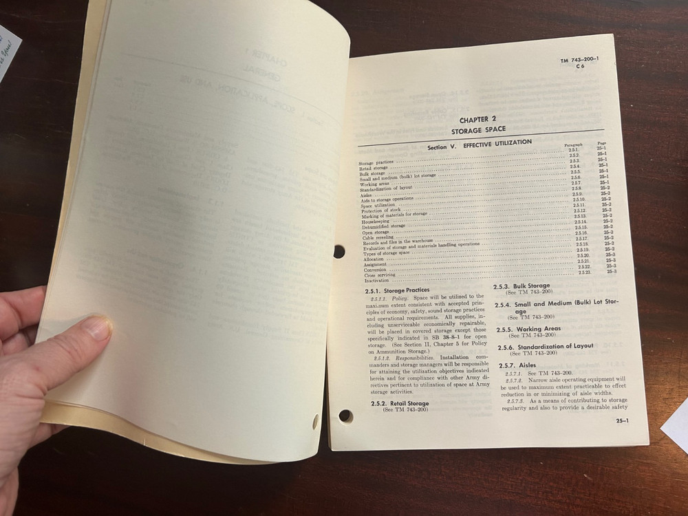 1958 US Army Technical Book : Storage & Materials Handling, w/changes 1-6