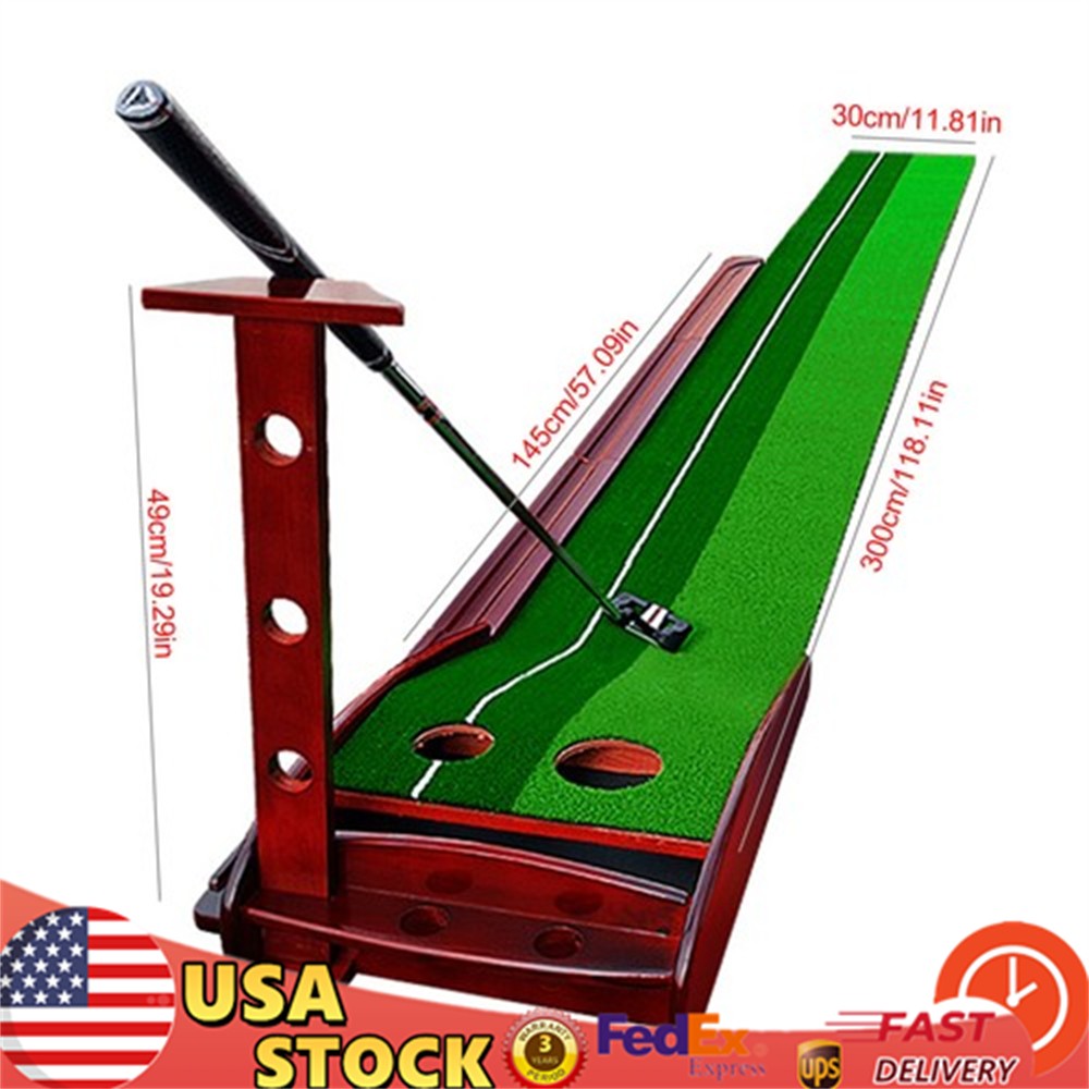 10ft Indoor Golf Putting Exerciser Putting Green W/ Automatic Ball Return System