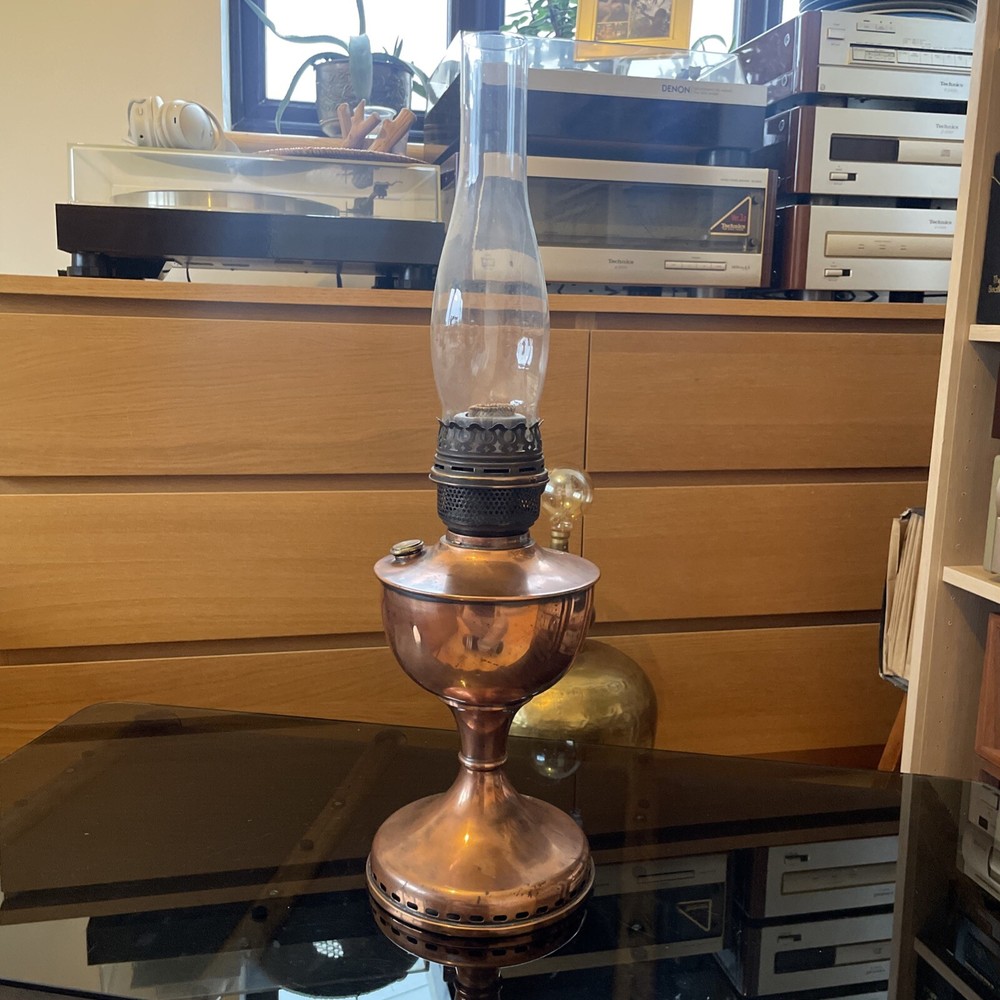 antique copper oil lamp