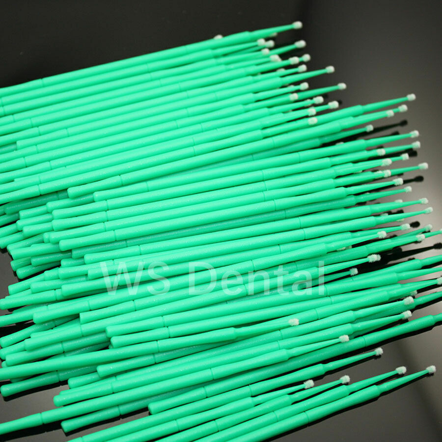 100Pc Dental Micro Applicator Tips Cleaning Brush Disposable Microbrush Bendable