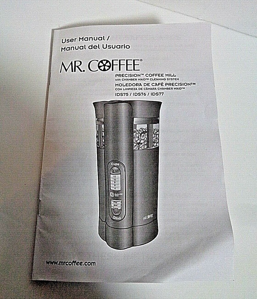 Coffee Mill Grinder Mr Coffee 3 Precision Grind Settings Chamber IDS77 ~ EUC