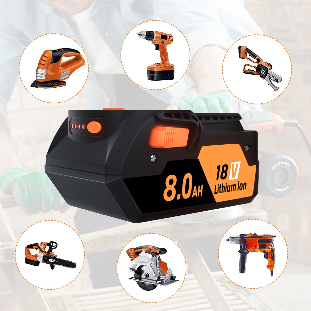 2 PACK For Ridgid 18V R840085 8.0Ah Lithium-ion Battery Rigid 18 Volt R840087