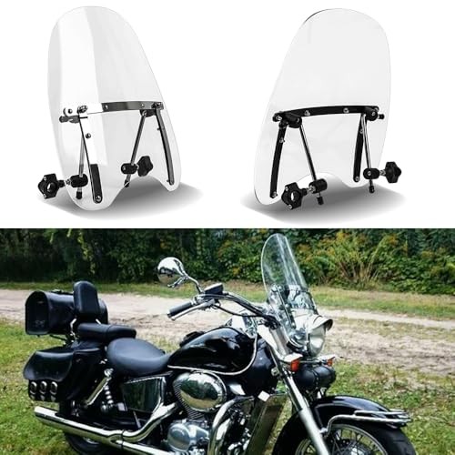 Wave Windshield Windscreen,18"x16" Motorcycle Windshield,Universal Transparent