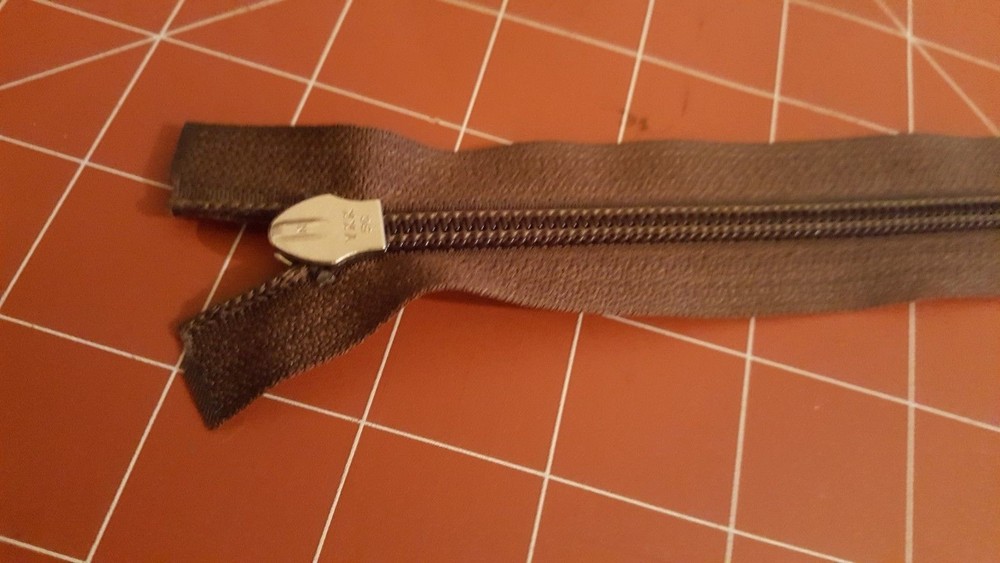 YKK Jacket Zipper Chocolate Brown Separating 16" Reverse Coil! Designer Pull