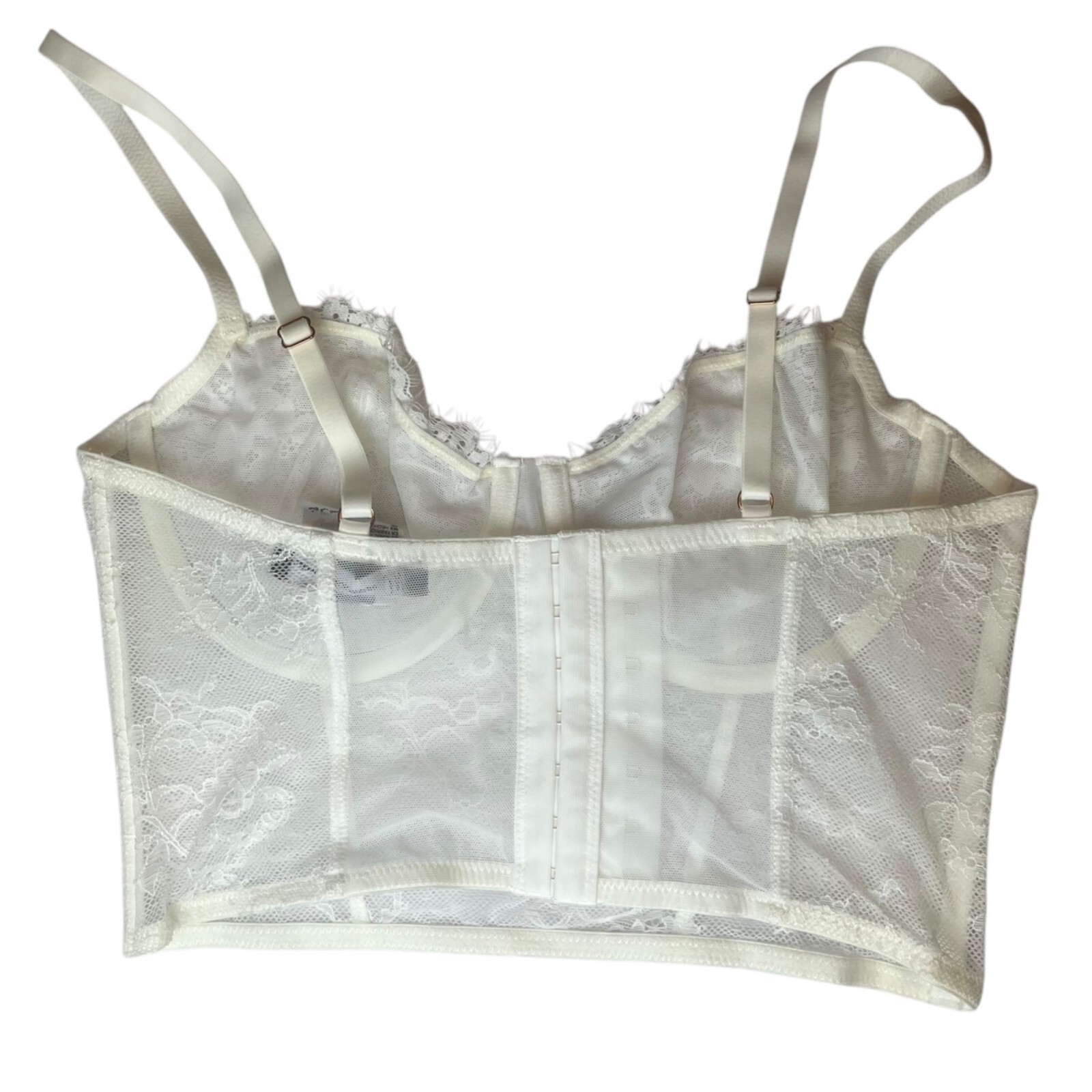 INC International Concepts Women's Size M Lace Bustier Lingerie White Feminine