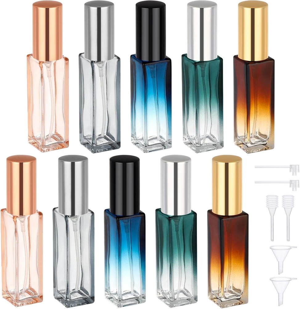 10 Packs Refillable Perfume Bottle 10ML Portable Travel Atomizer Set Empty Mini