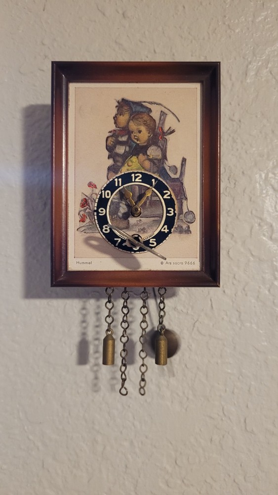 Hummel Mini Pendulum Clock West Germany Box Key Pendulum Vintage Working