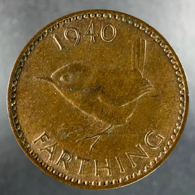 1940 Great Britain Farthing George VI Wren Reverse