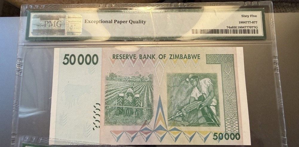 ✨ Zimbabwe 2008 50,000 Dollars — Gem Uncirculated Sequential Pair ✨