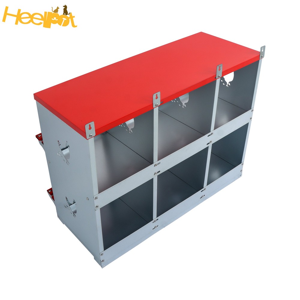 High Quality Materials Chickens Egg Laying Box 6 Compartments Nesting Box