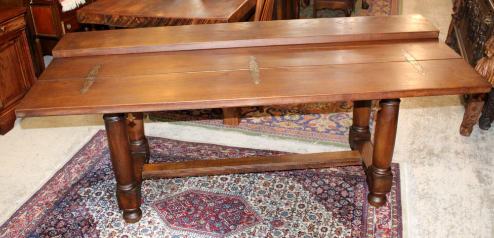 French Antique Oak Folding Dining Table / Trestle Table / Sofa Table