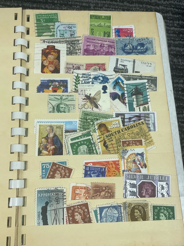 🔥 Vintage • Paragon Stamp Stock Book Lot USA All World Collection 8 Pages