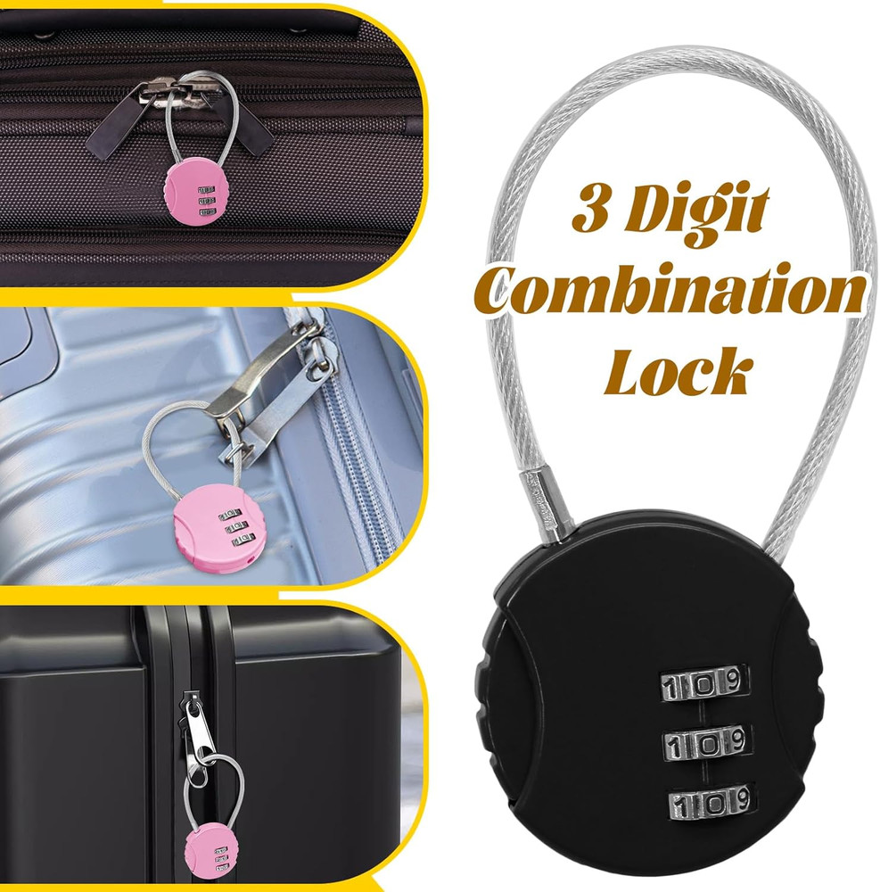 2 Pack 3 Digit Combination Lock - Outdoor Waterproof Padlock - Mini Combination
