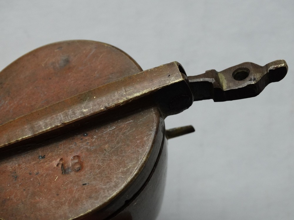 Antique (~18th c) Spanish Solid Brass Lidded Case, for Nested Weigth Set Medical