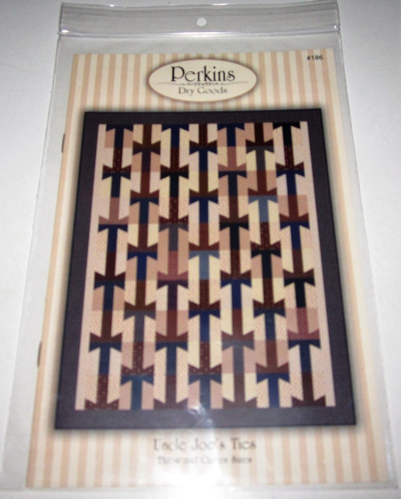 UNCLE JOES TIES Pieced Quilt Pattern in THROW and QUEEN Sizes