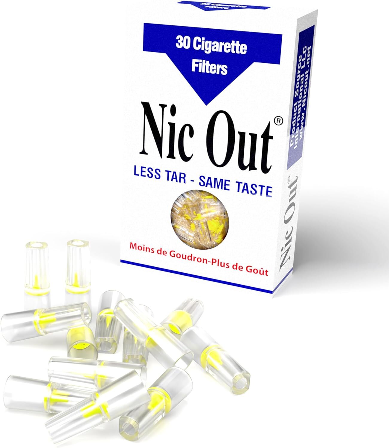 20 TOTAL NIC-OUT Cigarette Filters packs, Less Tar and Nicotine (600 Filters)