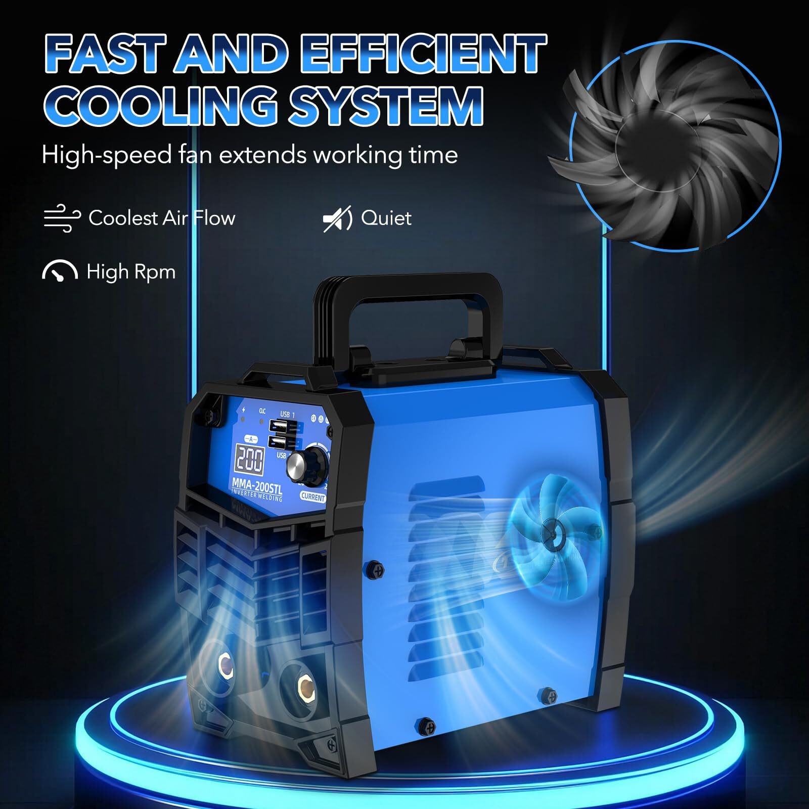 200A Stick Welder, 110V Portable ARC Welding Machine with Digital Display & IGBT